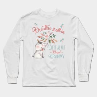 Blessed Grammy T-shirt - Whimsical Elephant Gifts for Grammy Long Sleeve T-Shirt